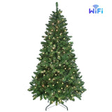 Artificial 9ft Green RGB-lit Christmas Tree with 1721PVC Mixed Branch Tips,Hinged Premium & Foldable 45466444