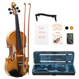 ZNTS GV403 4/4 Acoustic Violin Kit Matt Natural w/Square Case, 2 Bows, 3 In 12425329