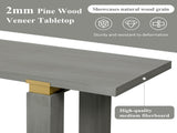 U_Style 62.9" Modern Minimalist Console Table, Solid Wood Entryway Sofa Table with Metal Accents, N711P289140E