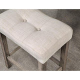 Transitional 5pc Counter Height Dining Set Gray Counter HT. Table and 4x Stools Linen-like Beige B011P230005