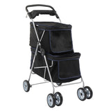 ZNTS Pet Stroller for 2 Dogs and Cats, Double 4 Wheel Cat Pet Carriers Bag Jogger for Small Medium Pets, 11499507