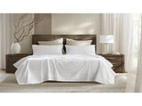 5 Pieces Split King Sateen Sheet Set,White B035P381315