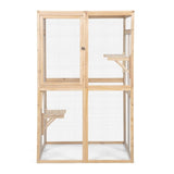 ZNTS Wooden Cat Catio, Outdoor Cat Enclosure, Cat House with Platforms, Sunshine Board, Hammock, Door, W2181P191345