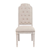 Beige and Antique Champagne Tufted Back Side Chairs B062P186527