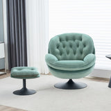 Swivel Leisure chair lounge chair velvet TEAL color with ottoman W1805142163