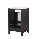 ZNTS 20" Bathroom Vanity with Sink, Bathroom Cabinet with Soft Closing Glass Door, A Drawer, Black 94526635