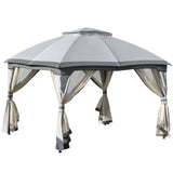 10ft x12ft Outdoor Gazebo, Grey-AS 30935925