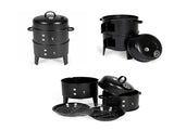 Outdoor double-layer grill, charcoal wood fired braising and smoking stove 67537231