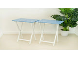 Modern Solid Wood Folding Tray Tables, Set of 2, Seaside 71160664