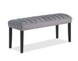 1pc Gray Black Bench Dining Room Velvet Fabric Upholstery Kitchen Dining Wooden Furniture B011P261193