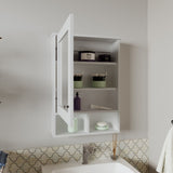 Medicine Cabinet 29" H, with 5 Shelves, 1 Door, and 1 Mirror, White B097P250880