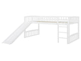 Twin size Loft Bed with Slide and Ladder, White 64080717