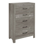 Rustic Design Gray Finish 1pc Chest with Storage Drawers Black Metal Hardware Bedroom Furniture B01146553