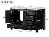 36" Black Bathroom Vanity with Ceramic Sink Combo, Abundant Storage Cabinet -2 Soft close doors and N729P183735B