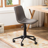 ZNTS Cesena Faux Leather 360 Swivel Air Lift Office Chair, Antique Gray T2574P164794