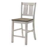 ZNTS Antique White Finish Solid wood Farmhouse Design Kitchen Set of 2pc Counter Height Dining Chairs B011P230008