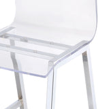 Clear and Chrome Armless Counter Height Chair B062P186545