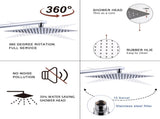 Shower System Shower Faucet Combo Set Wall Mounted with 12" Rainfall Shower Head and handheld shower T3177P269149