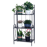 ZNTS Metal Foldable 3-Tier Plant & Home Décor Display Stand Rack / Book Shelf 04893666