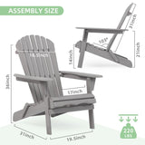 Wood Patio Chair for Garden Outdoor Wooden Folding Adirondack Chair Set of 2 Solid Cedar Wood 61370535
