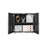Office furniture Copier Cabinet black 2 door steel copier stand mobile pedestal file Printer Stand W1247131617
