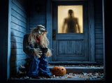 4.5ft Halloween Sitting Scarecrow Decoration with Red Light-Up Eyes, Sound-Activated Head Movement & 14917583