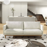 Haven 83" Flange Arm Oak Wood Sofa, Marled Gray Chenille B2719P238350