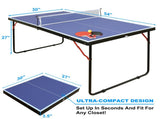 Table Tennis Table Foldable & Portable Ping Pong Table Set with Net and 2 Ping Pong Paddles for 00961253
