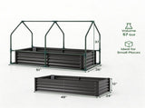 4 x 2 x 3 FT 3-in-1 Galvanized Raised Garden Bed with PVC Greenhouse Cover, Metal Elevated Planter 12288308