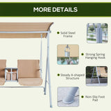 2 Person Porch Swing with Stand, Outdoor Swing with Canopy, Pivot Storage Table, 2 Cup Holders, W2225142480