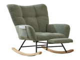 Teddy Fabric Wingback Glider Rocker & Ottoman Set, Nursery Nursing Rocking Chair with Side Storage 94192115