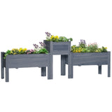 Wooden PlanterFlower shelf,Wood Planter Box-Gray 77839452
