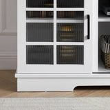 Multipurpose Sliding Door TV Cabinet Large Cabinet with 2 Sliding Glass Doors, TV Desk W1758P189946