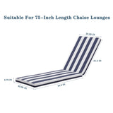 2PCS Set Outdoor Lounge Chair Cushion Replacement Patio Funiture Seat Cushion Chaise Lounge Cushion W41940599