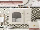 24" Bathroom Vanity Set Wall Mounted for Small Space, Bathroom Cabinet with Ceramic Sink, 2 Drawers N710P286704Y