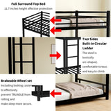 ZNTS Metal Twin over Twin Bunk Bed/ Heavy-duty Sturdy Metal/ Noise Reduced/ Safety Guardrail/No Box W1935P235012