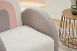 Accent Chair Sofa, Toddler Fabric with Solid Wooden Frame,Rainbow Design W2725P212644