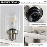 Modern 4-Light Bathroom Vanity Light Fixture - Brushed Nickel Finish with Clear Glass Shades, W1340P206668