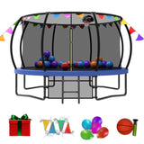 12FT Kids Trampoline with Safety Enclosure Net & Ladder, and flag parts, Outdoor W1163P234177