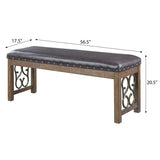 Black and Weathered Cherry Bench with Nailhead Trim B062P189064