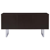 Cappuccino 5-drawer Credenza with Open Shelving B062P145476