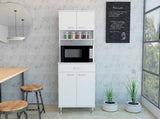 Santa Maria 1-Drawer 1-Shelf Area Pantry with Adjustable Metal Legs White B06280024