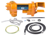 12V 15 GPM Yellow Fuel Transfer Pump Discharge Hose Manual Nozzle Kit 87500842