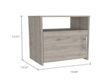 Florian 1-Shelf Nightstand Light Grey B06280044