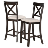 ZNTS 6-Piece Counter Height Dining Table Set Table with Shelf 4 Chairs and Bench for Dining Room 93672907