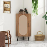 Corner cabinet ,Rattan door,Freestanding Corner Tables For Small Spaces, Corner Shelf Stand For W688P160406