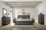 Ioana Antique Grey Wood 6-piece King Size Bedroom Set, Dresser, Mirror, 2 Night Stands , Chest T2574P202556