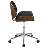 ZNTS Black and Walnut Swivel Office Chair B062P153788