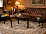 Contemporary rotatable cocktail table solid rubber wood legs, 360 degree rotating coffee table W2899P372752