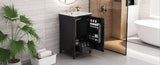 20.3" Bathroom Vanity with Sink, Functional Drawer, Door Shelf, Soft-closing Door, Black N759P218643B